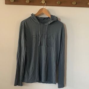 Lightweight RVCA Hooded Long Sleeve Top - Slate Blue